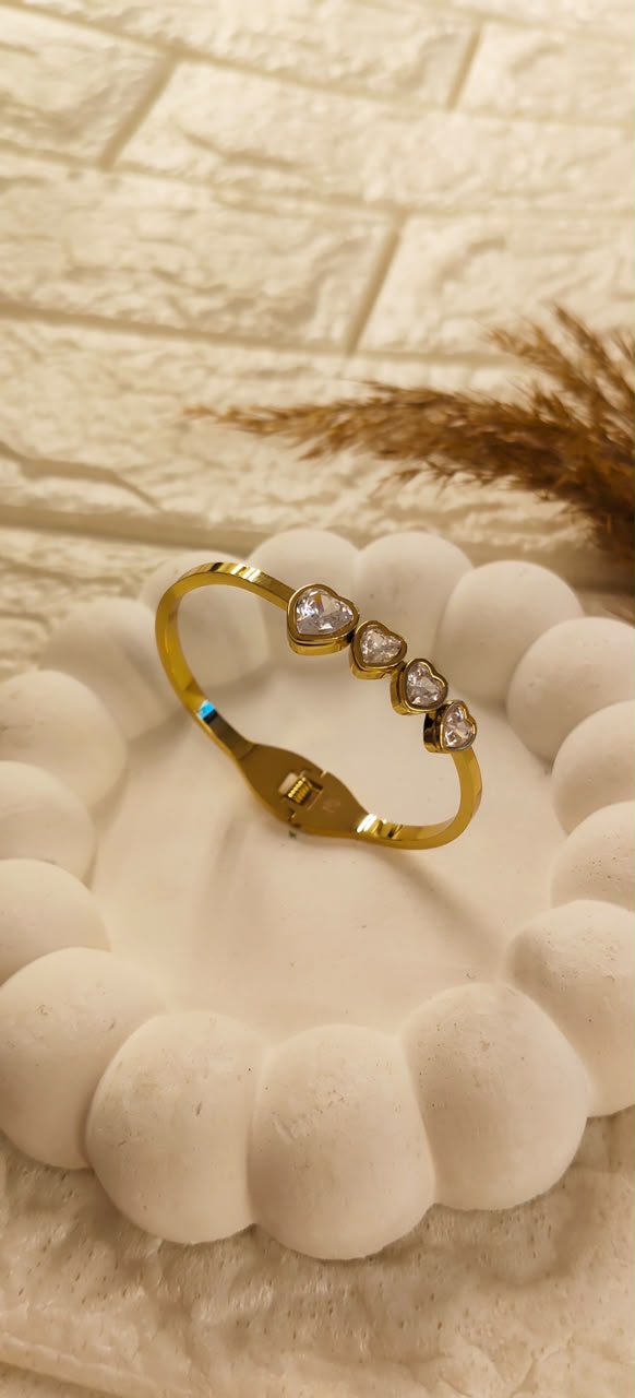 Amara Heartline Crystal Bangle Bracelet