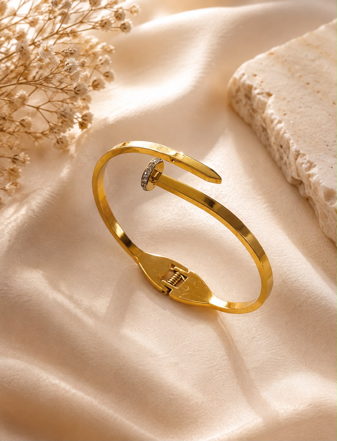 Elara Minimalist Crystal Cuff Bracelet