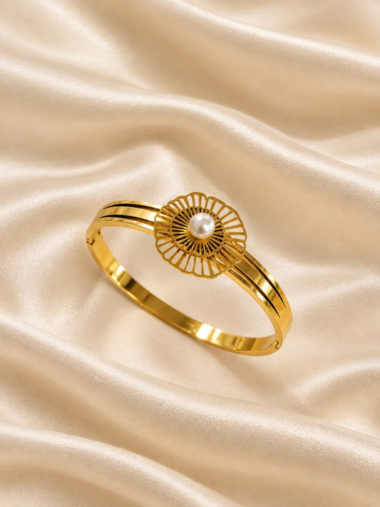 Aurelia Pearl Bloom Bangle Bracelet