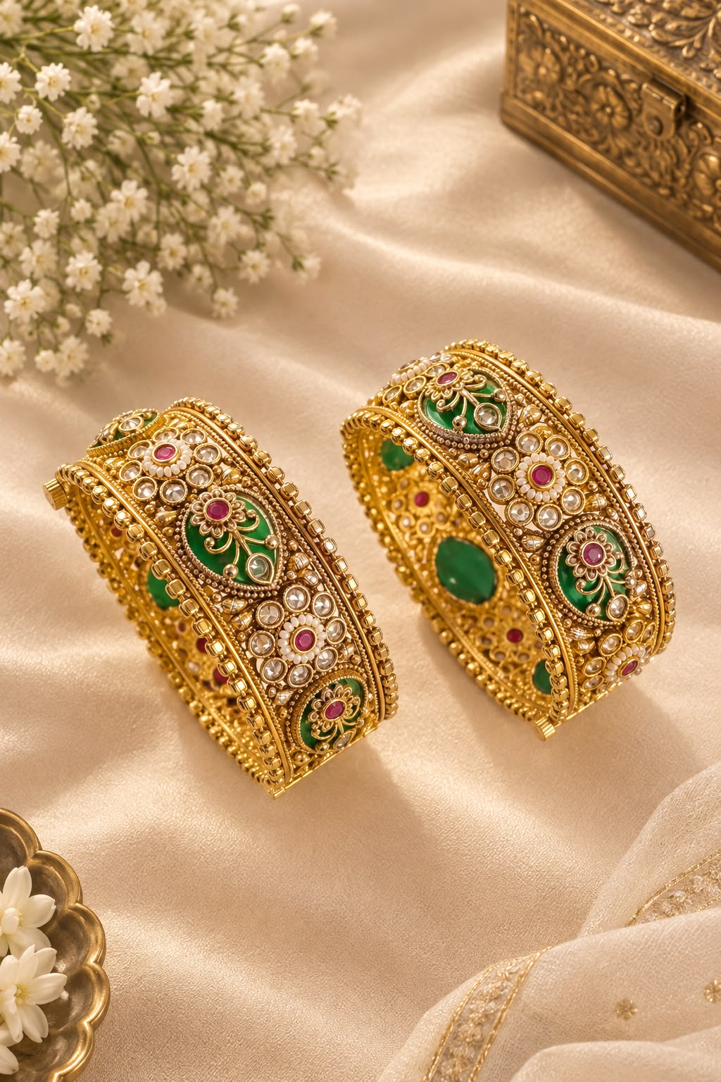 Rajwada Emerald Heritage Bangles