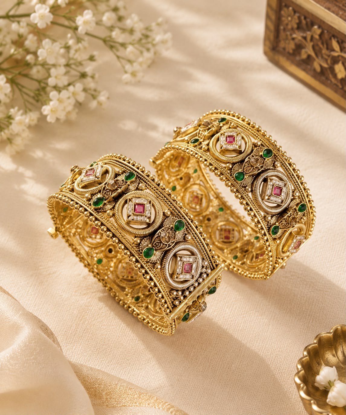 Rajsi Kundan Rajwada Bangles