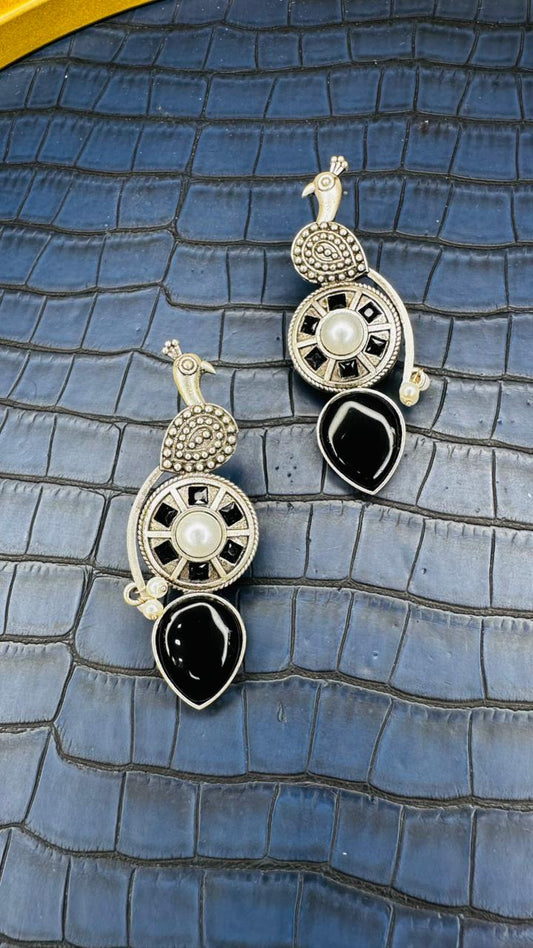 Mayur Shringar Black Pearl Earrings