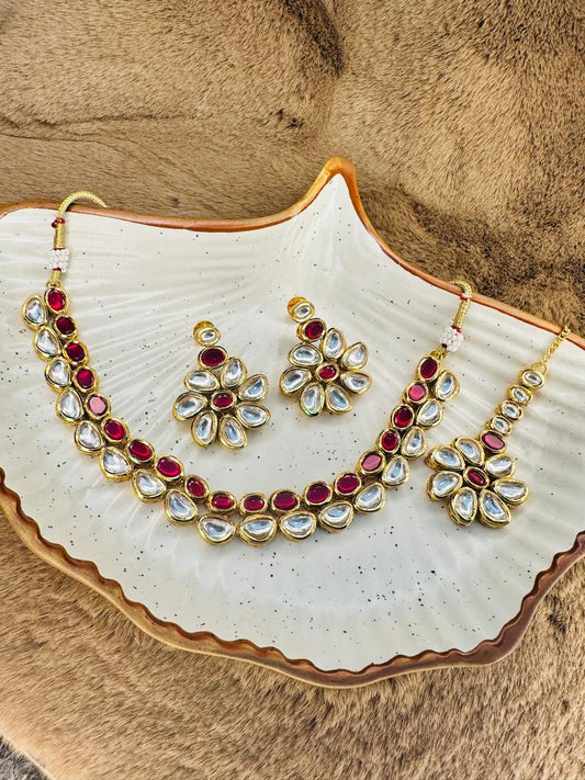 Hey Bae  Kundan Polki Necklace Set – Gold Plated Bridal & Festive Jewelry