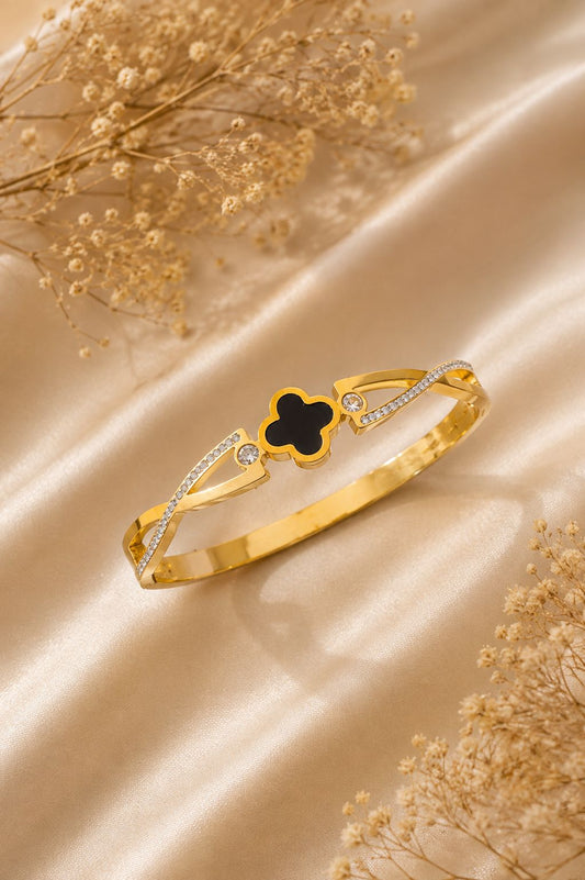Noir Clover Luxe Bangle Bracelet