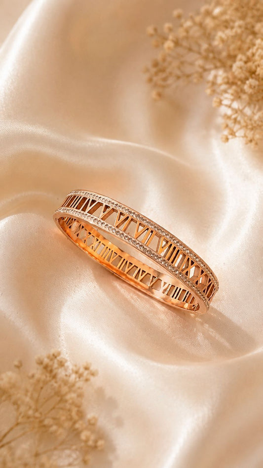 Roman Numeral Luxe Bangle Bracelet
