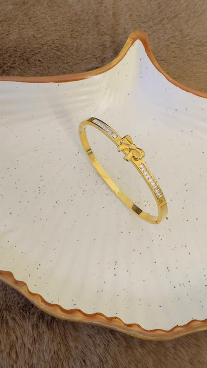 Bella Bow Studded Bangle Bracelet