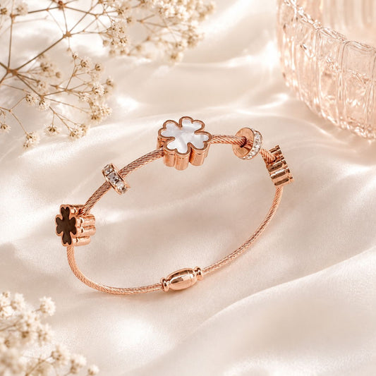 Flower Magnet Bracelet | Stainless Steel Kada for Girls & Women