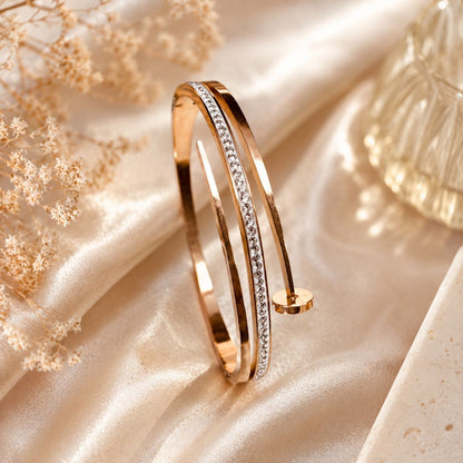 Studded Cuff Nail Design Bracelet for Women & Girls