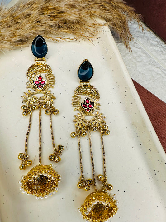 Antique Gold Ethnic Earrings by Hey Bae
