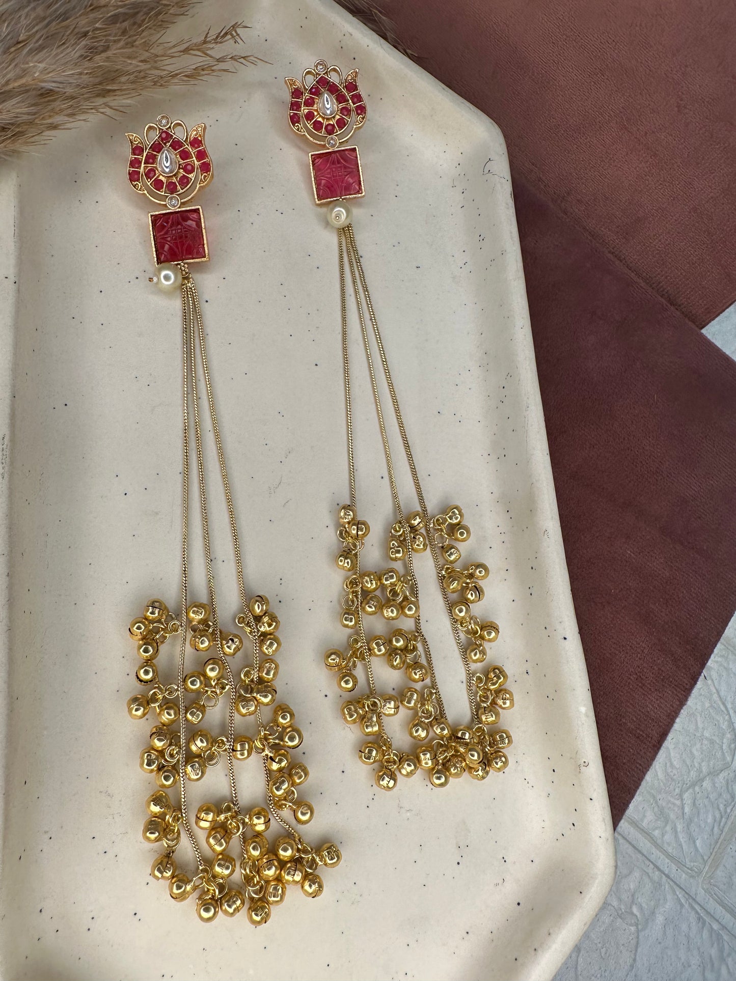 Antique Gold Plated Handcrafted Earrings by HeyBae