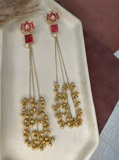 Antique Gold Plated Handcrafted Earrings by HeyBae
