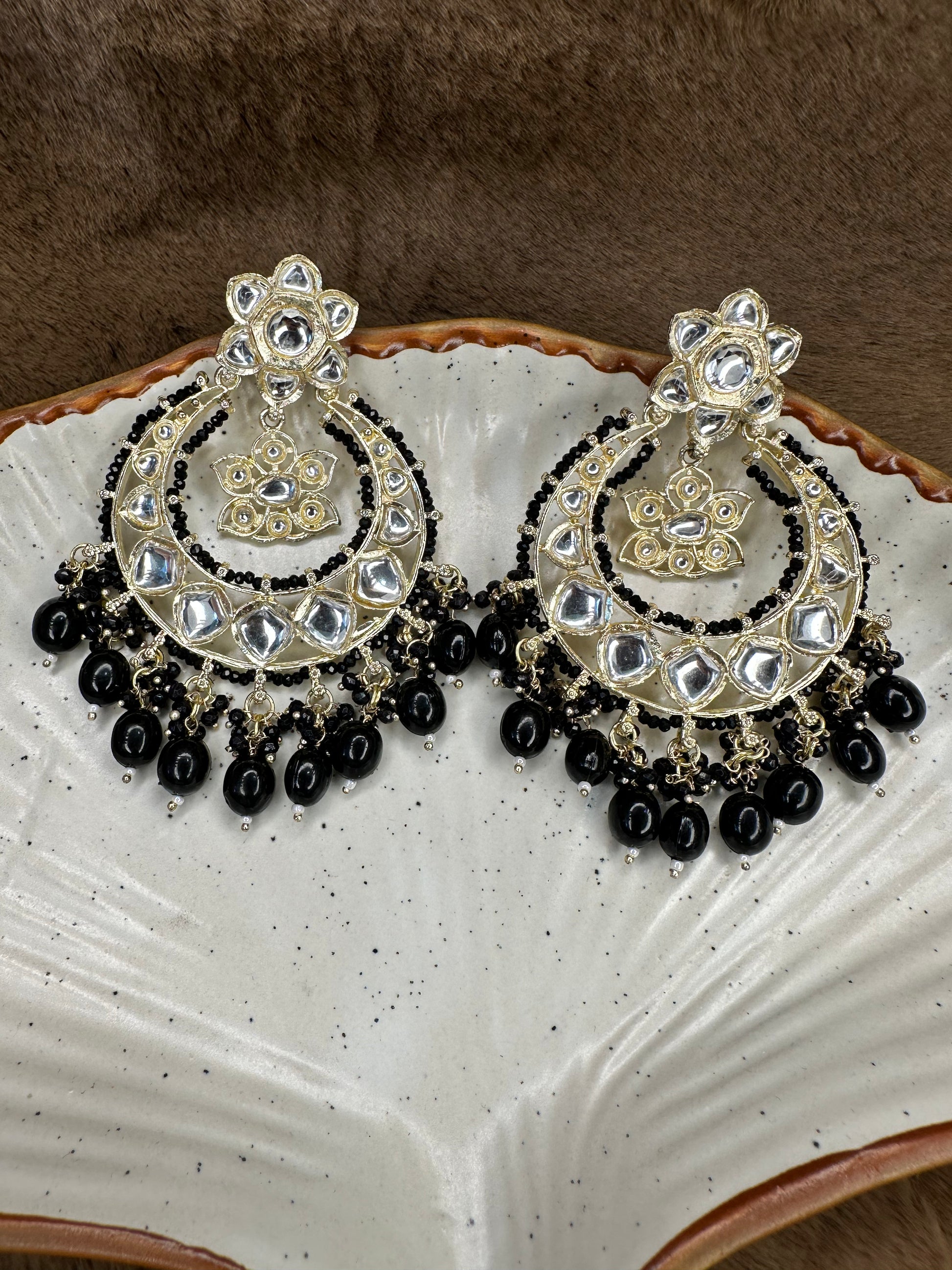 HeyBae Black Oxidized Silver Earrings