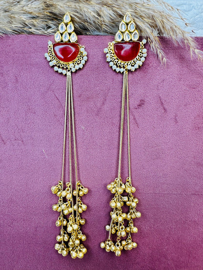Brass Dual-Tone Antique Gold Earrings for Women