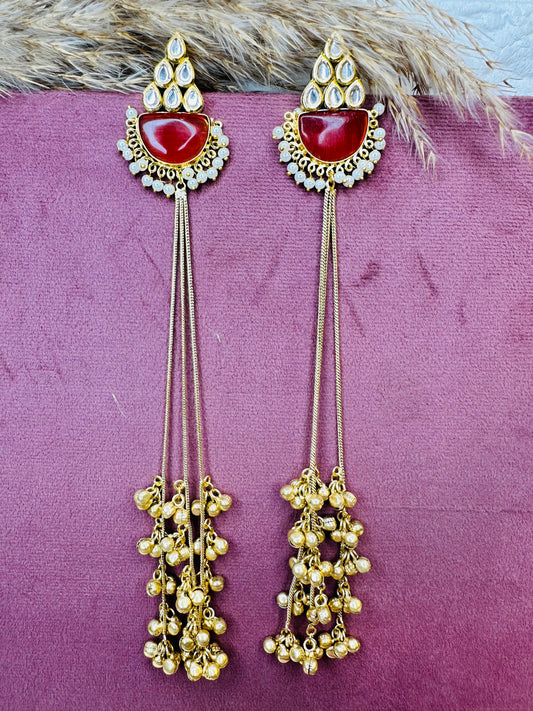 Brass Dual-Tone Antique Gold Earrings for Women