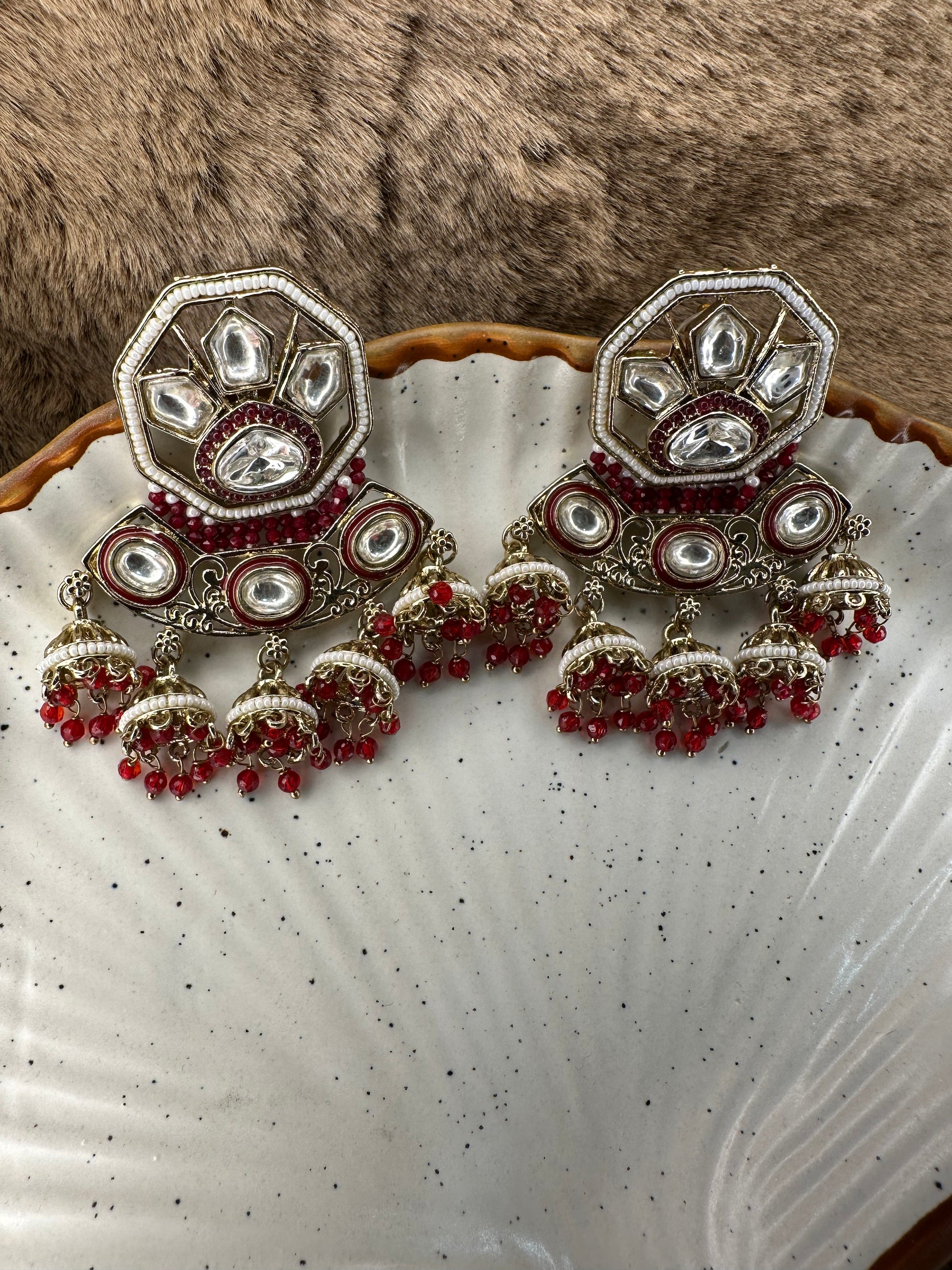 Deep Red Oxidized Earrings by HeyBae