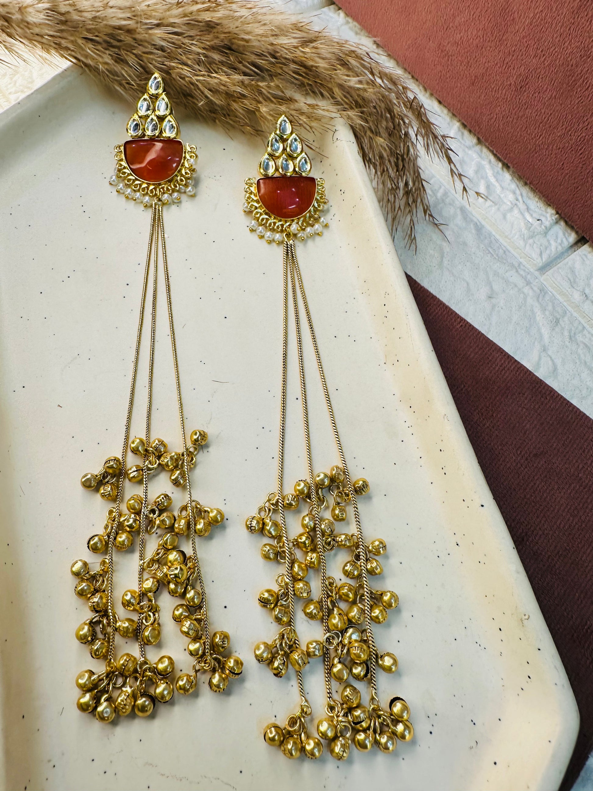 Dual-Tone Brass Ethnic Earrings by HeyBae