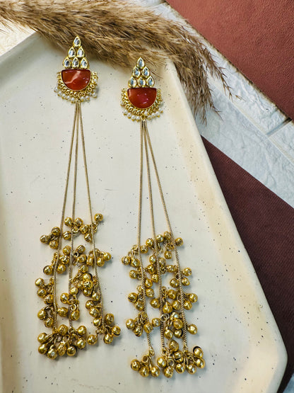 Dual-Tone Brass Ethnic Earrings by HeyBae