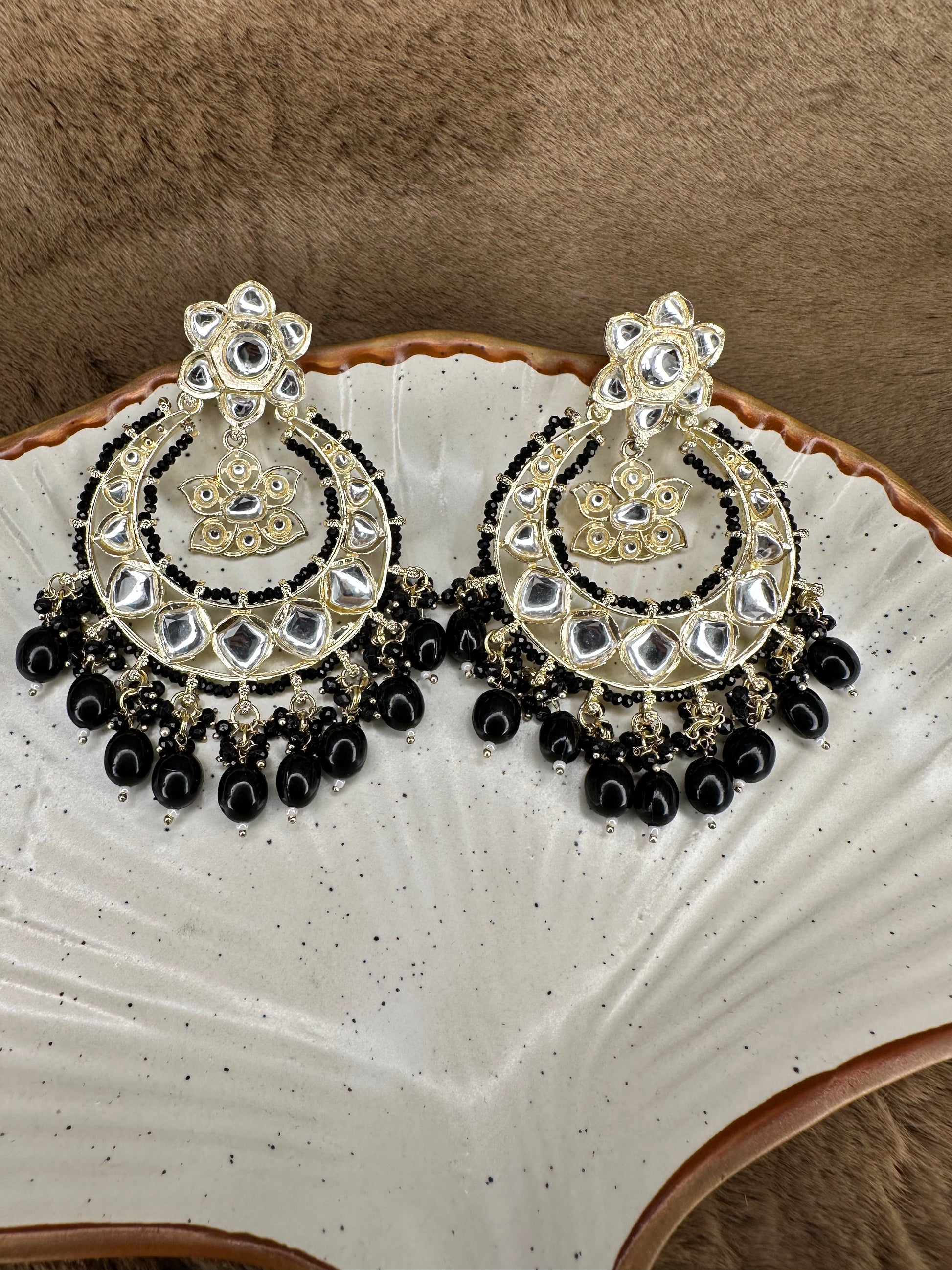 Ethnic Black Earrings for lady India
