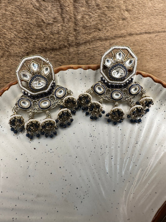Fashion Black Oxidized Silver Earrings for Women