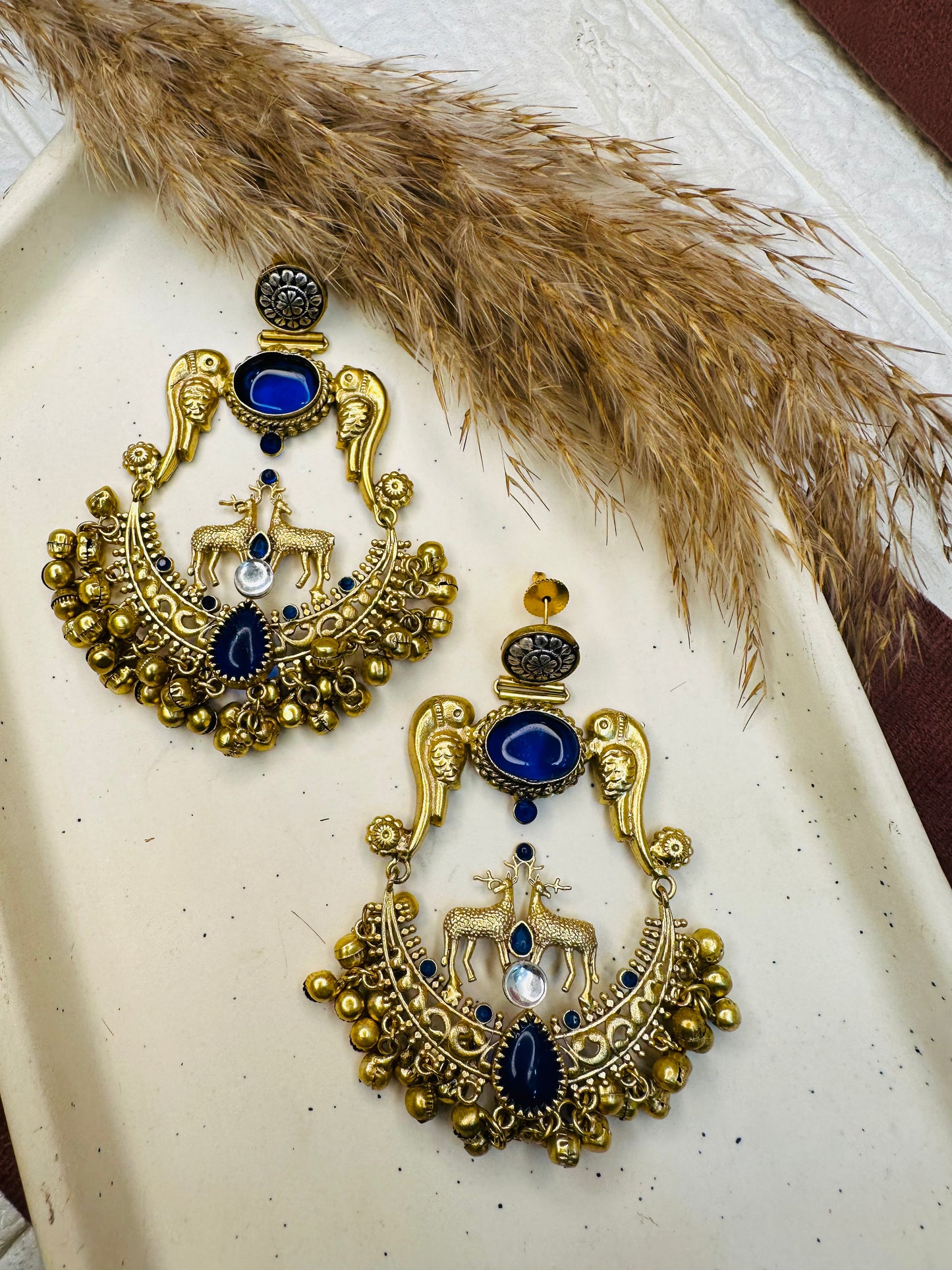 Handcrafted Brass Ethnic Earrings for Festive Wear