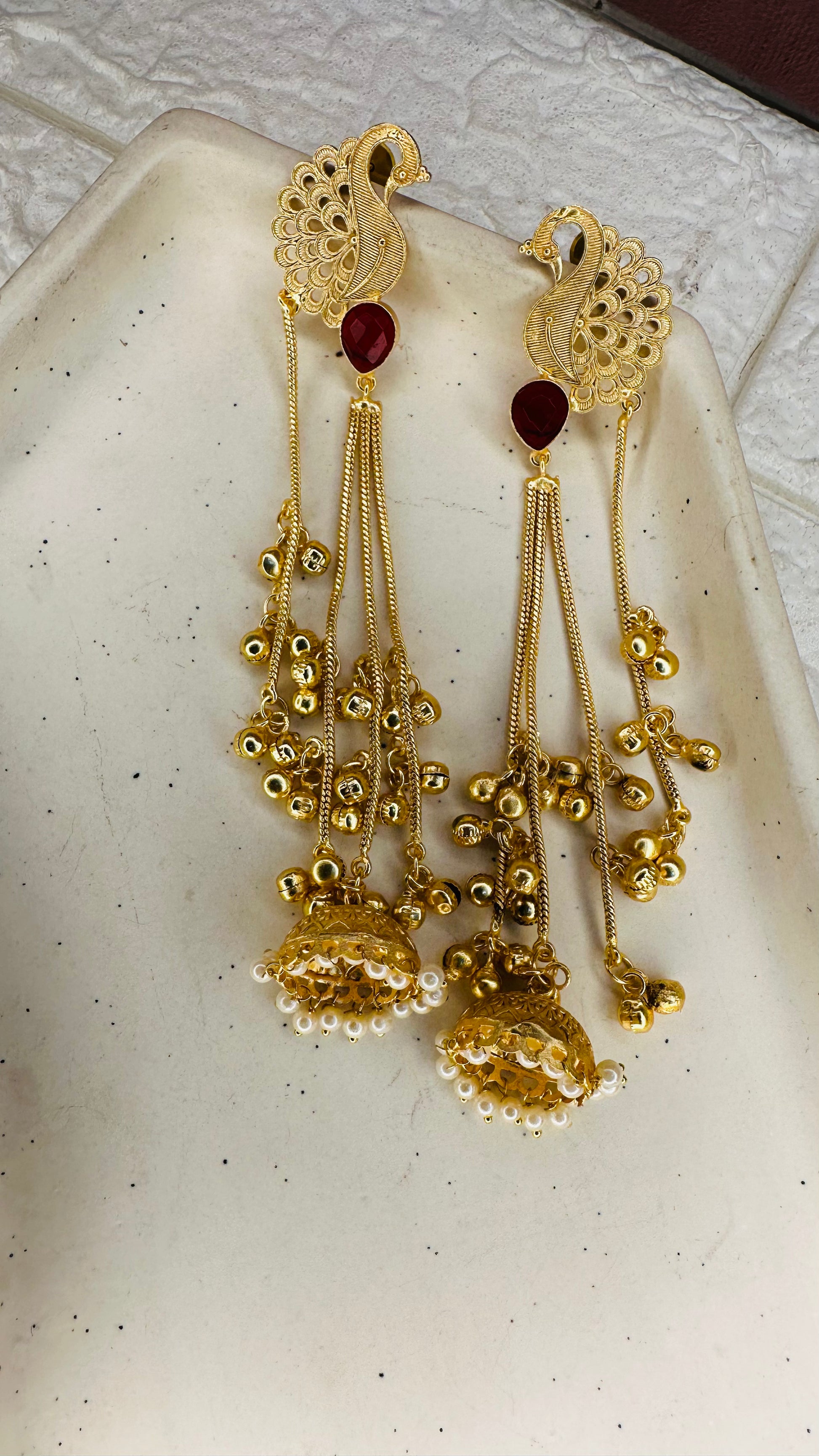 Handcrafted Matte Gold Brass Earrings for Women
