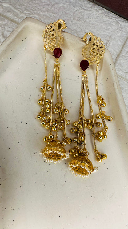 Handcrafted Matte Gold Brass Earrings for Women