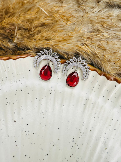Traditional ethnic HeyBae AD Stud Teardrop Earrings with crystal accents