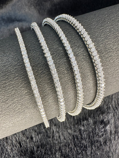 HeyBae American Diamond AD Bangles Set of 4 – Bridal & Trendy Bangles for Women