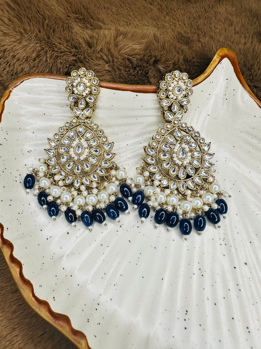 HeyBae Anti-Tarnish Gold-Plated Ethnic Hoop Earrings Front View