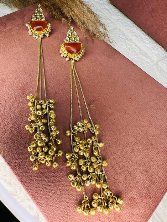 HeyBae Antique Golden Brass Earrings