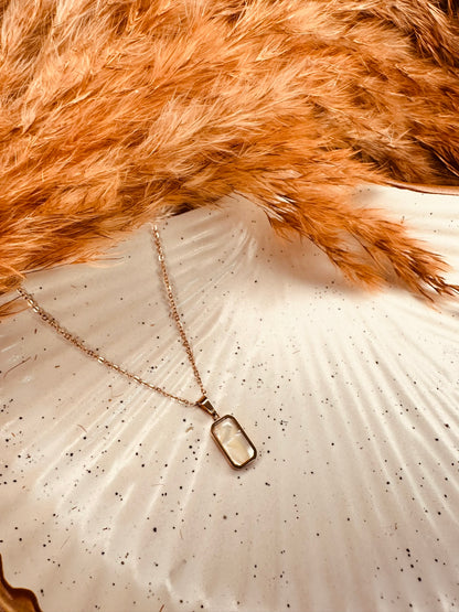 Modern styling with HeyBae Stainless Steel Bar Pendant Necklace