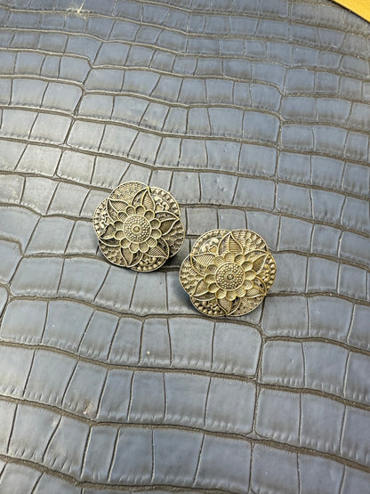 HeyBae Big Oxidised Stud Earrings in Premium Gift Box Packaging
