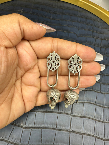 Styled Look Featuring HeyBae Big Oxidised Statement Earrings