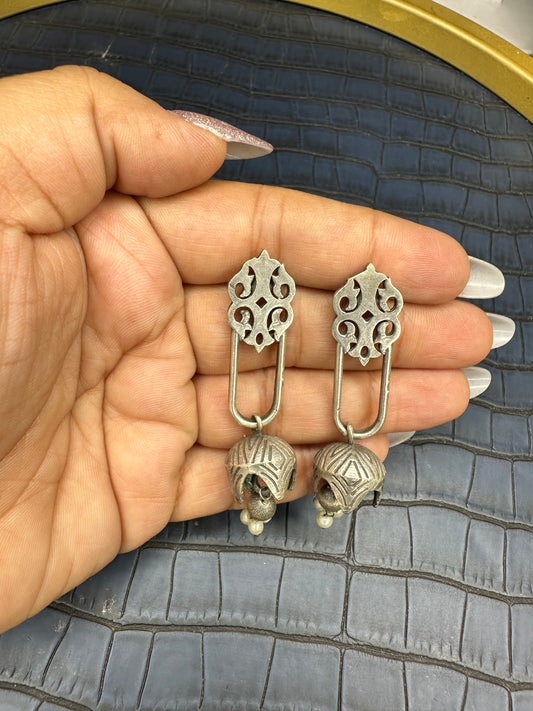 Styled Look Featuring HeyBae Big Oxidised Statement Earrings