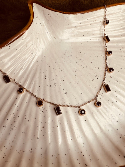 Front display of HeyBae Anti Tarnish Stainless Steel Charm Necklace