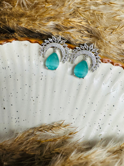 Display of HeyBae Elegant AD Stud Teardrop Earrings with fine detailing