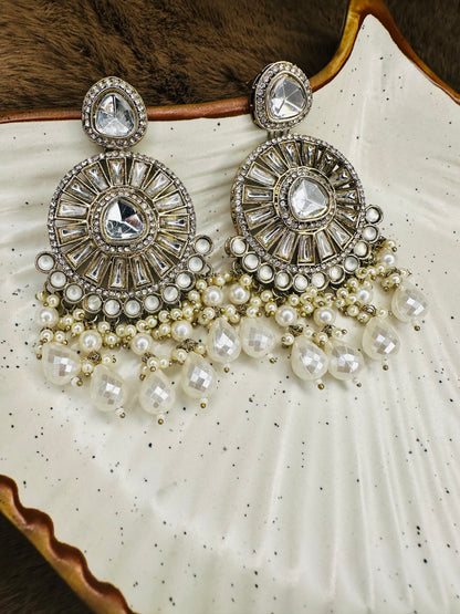 Close-up of HeyBae Hoop Earrings with AD stones