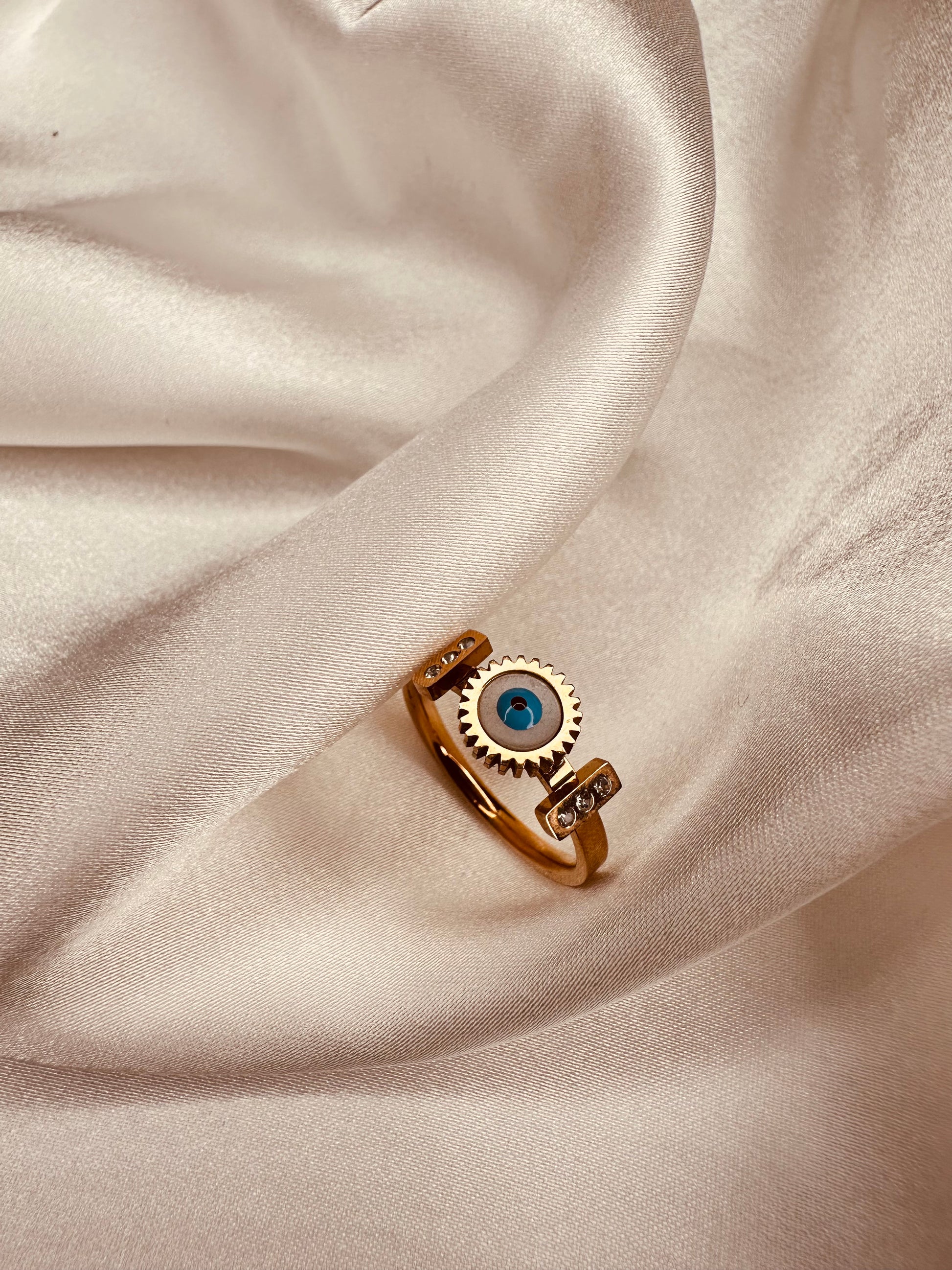 HeyBae Anti-Tarnish Evil Eye Gold Ring for Women & Girls