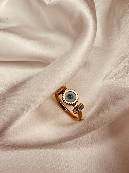 HeyBae Anti-Tarnish Evil Eye Gold Ring for Women & Girls
