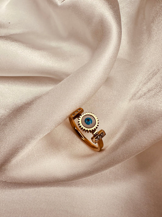 HeyBae Anti-Tarnish Evil Eye Gold Ring for Women & Girls