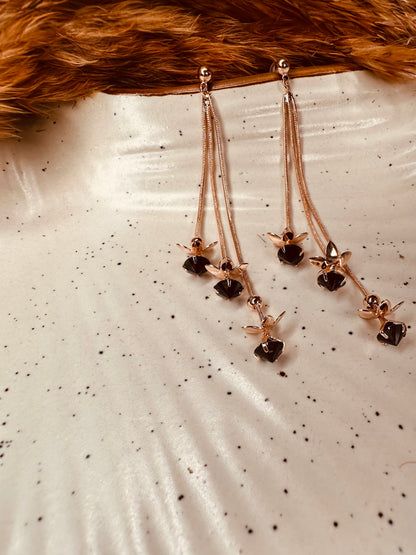 HeyBae Gold Long Thread Dangler Earrings in Premium Gift Box