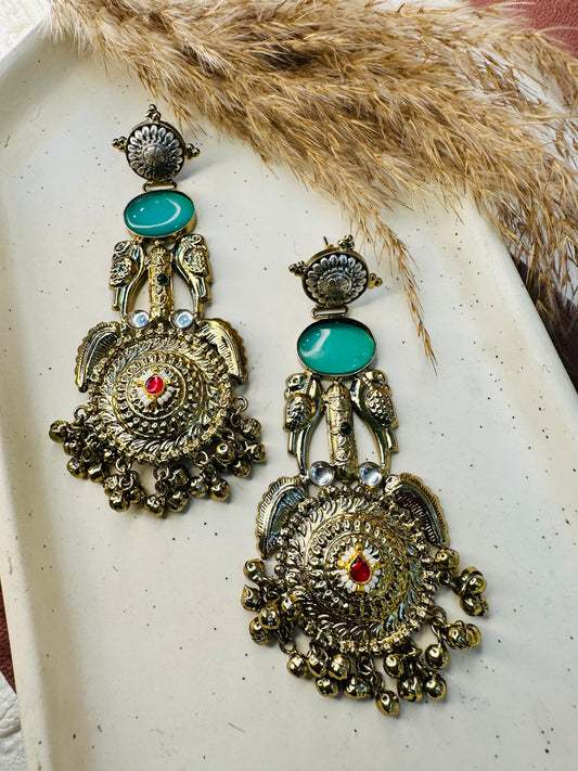 HeyBae Handcrafted Golden Chandelier Earrings