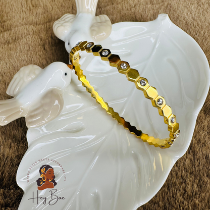 HeyBae Studded Hexagon Bracelet in Premium Gift Box – Perfect for Gifting