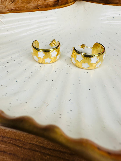 Close-up Detailing of HeyBae Gold Plated Hoop Earrings