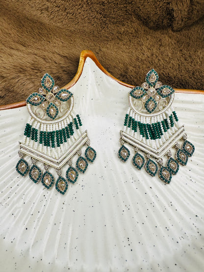 Close-up of American Diamond Stone Detailing on Hoop Earrings