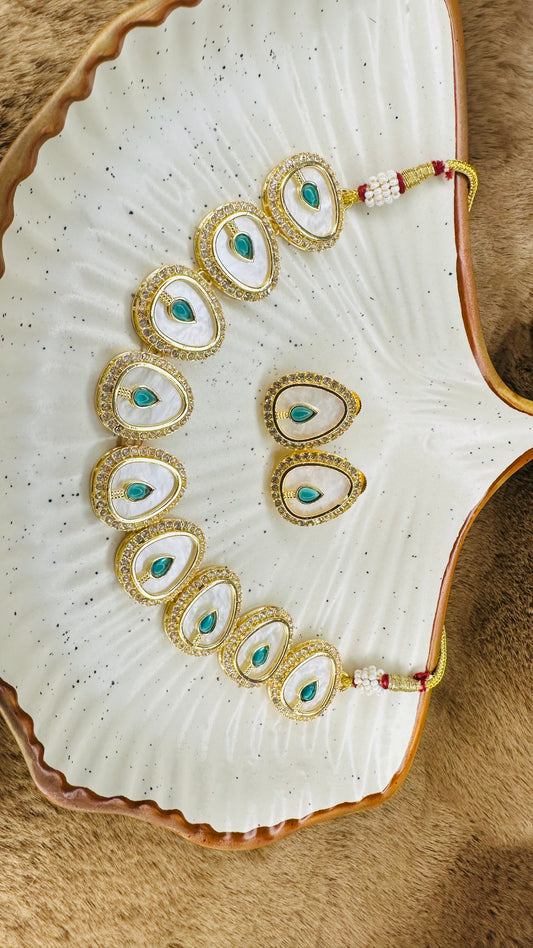 Matching Maroon Kundan Earrings