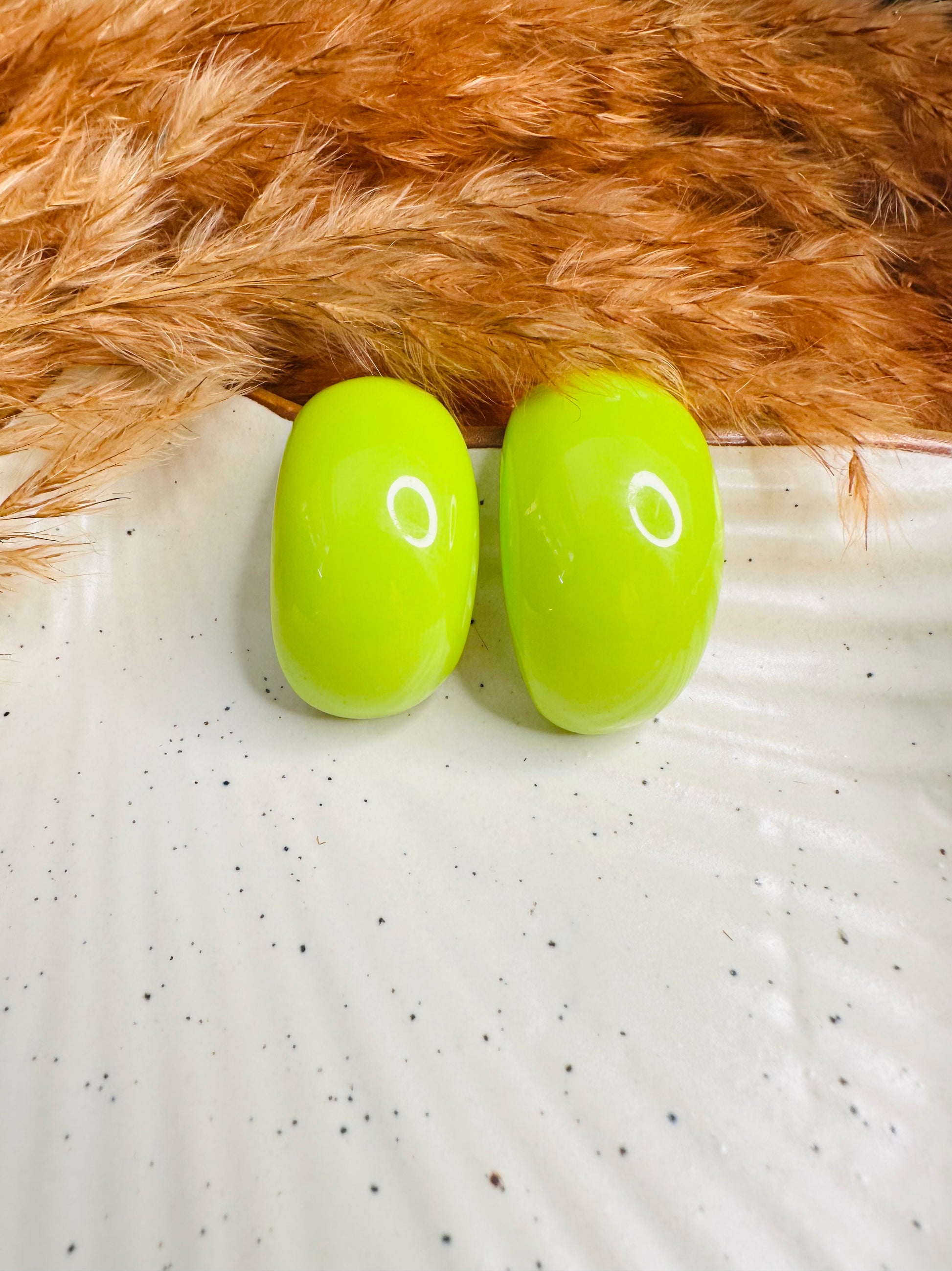 Detailed Shot Highlighting the Vibrant Shade of HeyBae Pink Hoop Earrings
