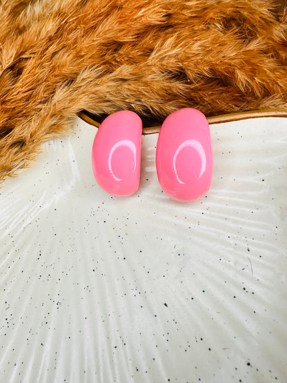 HeyBae Pink Hoop Earrings Styled with Indo-Western Fusion Outfit