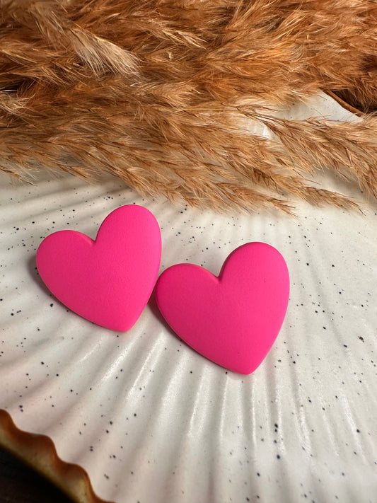 HeyBae Purple Heart Statement Earrings in Premium Gift Box Packaging