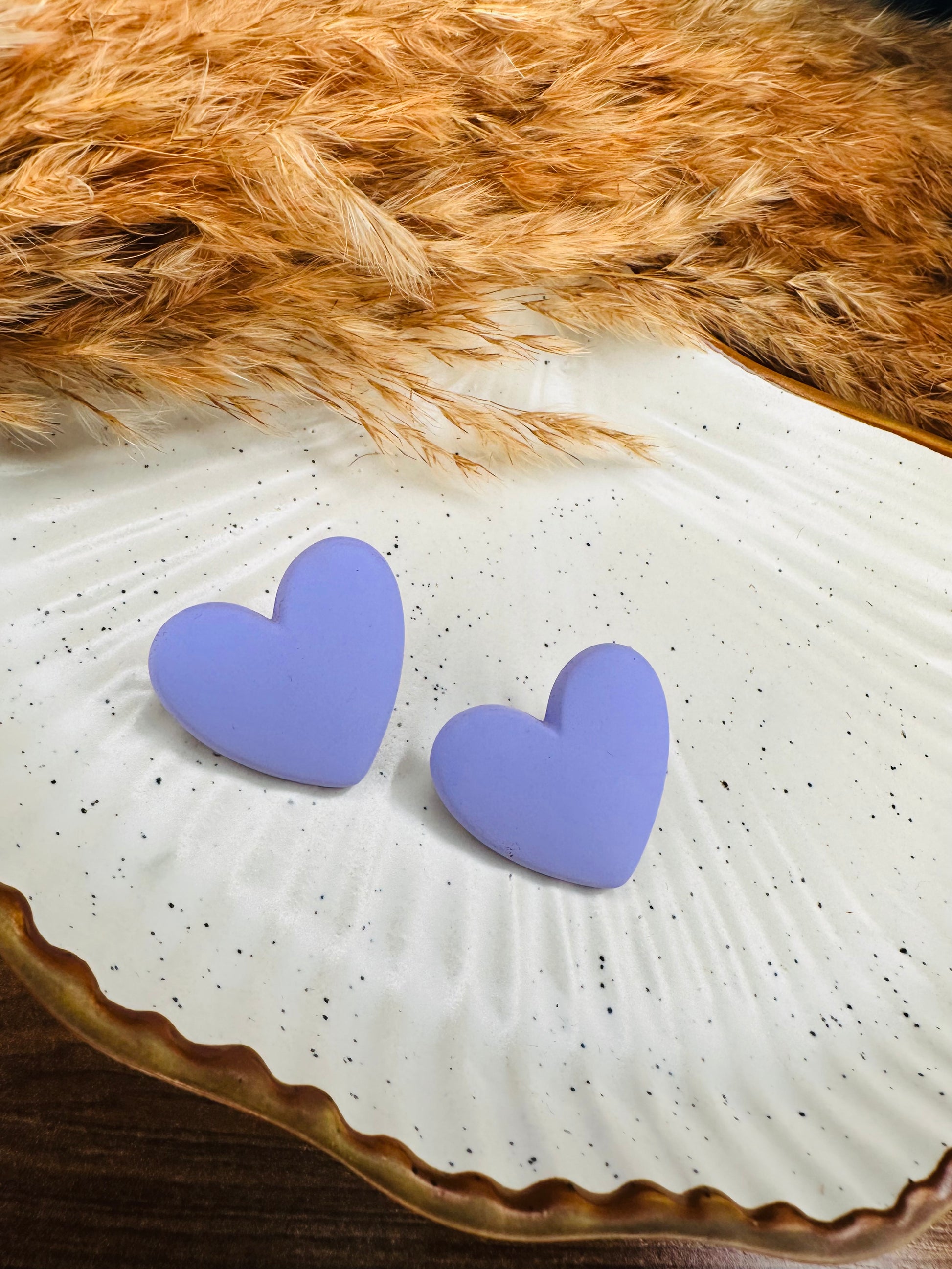 HeyBae Purple Heart Statement Earrings Styled for Party and Festive Look